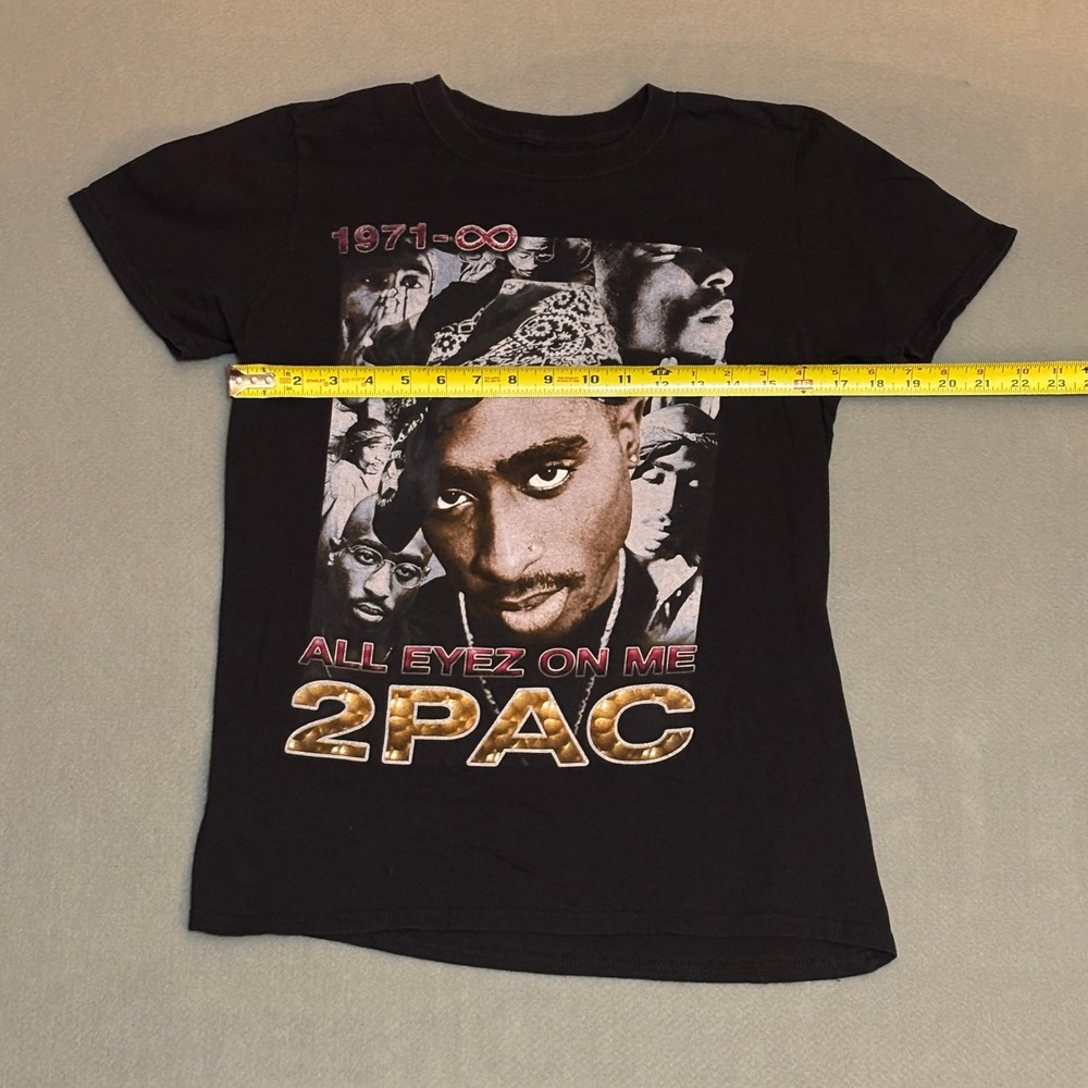 2Pac All Eyez On Me Graphic T-Shirt Mens Small Black Short Sleeve Hip Hop Tee - Picture 2 of 5